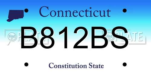 B812BS Connecticut License Plate