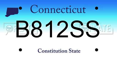 B812SS Connecticut License Plate
