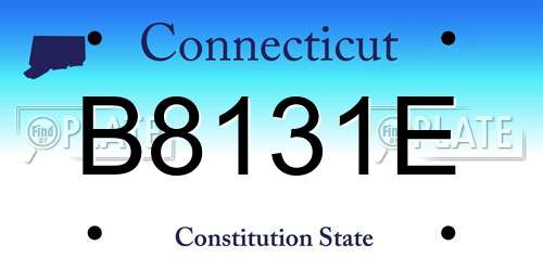 B8131E Connecticut License Plate