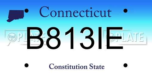 B813IE Connecticut License Plate