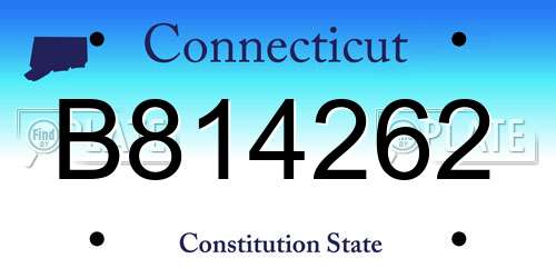 B814262 Connecticut License Plate