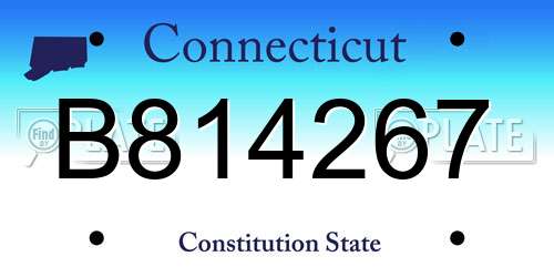 B814267 Connecticut License Plate