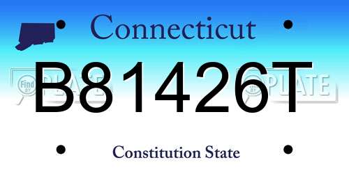 B81426T Connecticut License Plate