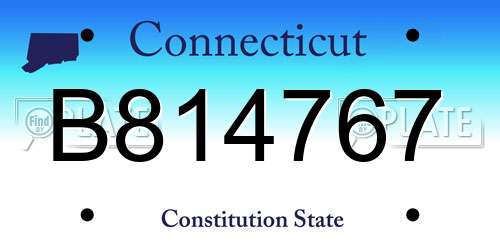 B814767 Connecticut License Plate