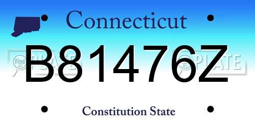 B81476Z Connecticut License Plate