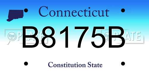B8175B Connecticut License Plate