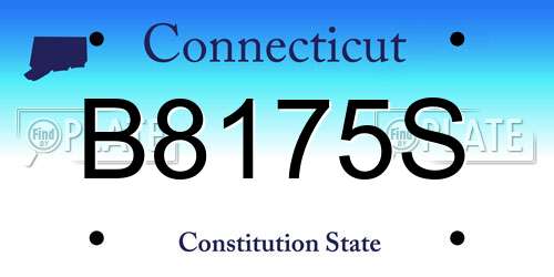 B8175S Connecticut License Plate