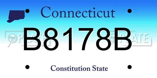 B8178B Connecticut License Plate