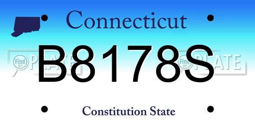 B8178S Connecticut License Plate