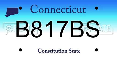 B817BS Connecticut License Plate