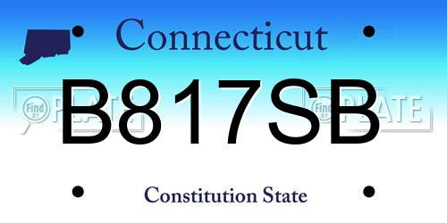 B817SB Connecticut License Plate