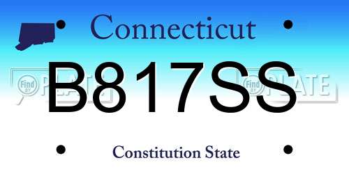 B817SS Connecticut License Plate