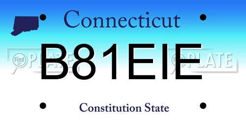 B81EIE Connecticut License Plate