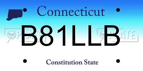 B81LLB Connecticut License Plate