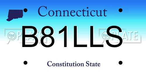 B81LLS Connecticut License Plate