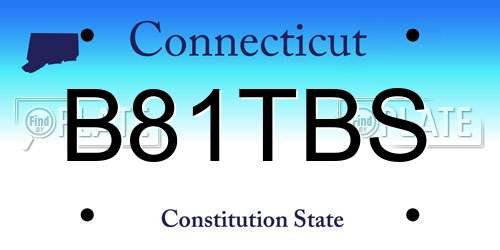 B81TBS Connecticut License Plate