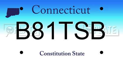 B81TSB Connecticut License Plate