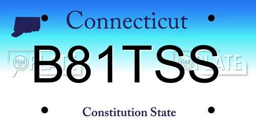 B81TSS Connecticut License Plate