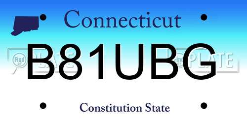 B81UBG Connecticut License Plate