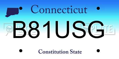 B81USG Connecticut License Plate