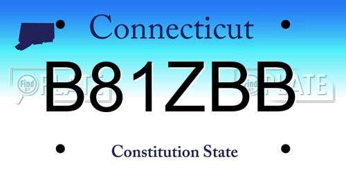 B81ZBB Connecticut License Plate