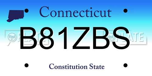 B81ZBS Connecticut License Plate