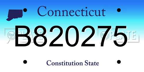 B820275 Connecticut License Plate