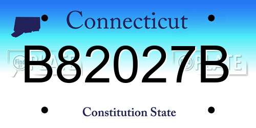 B82027B Connecticut License Plate