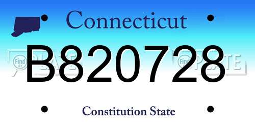 B820728 Connecticut License Plate