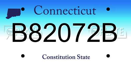 B82072B Connecticut License Plate