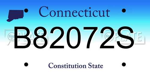 B82072S Connecticut License Plate