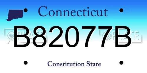 B82077B Connecticut License Plate