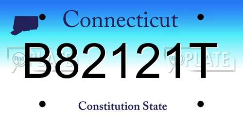 B82121T Connecticut License Plate