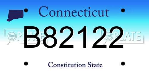 B82122 Connecticut License Plate
