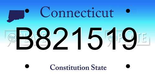 B821519 Connecticut License Plate