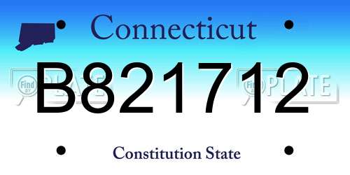 B821712 Connecticut License Plate