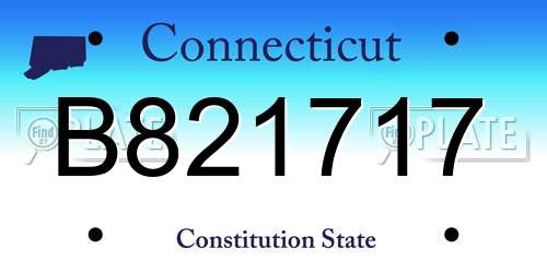 B821717 Connecticut License Plate