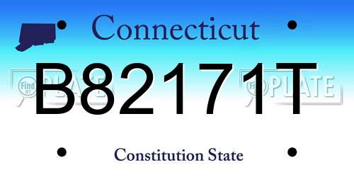 B82171T Connecticut License Plate