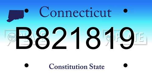 B821819 Connecticut License Plate