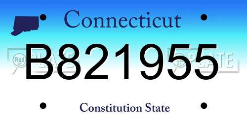 B821955 Connecticut License Plate