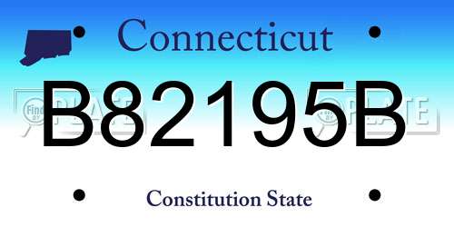 B82195B Connecticut License Plate
