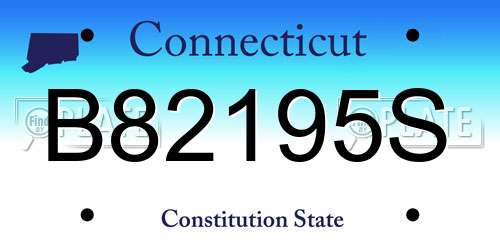 B82195S Connecticut License Plate