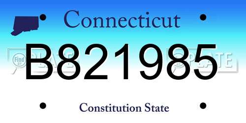 B821985 Connecticut License Plate