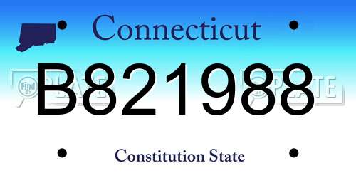 B821988 Connecticut License Plate