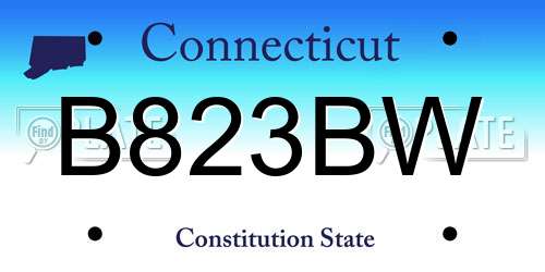 B823BW Connecticut License Plate