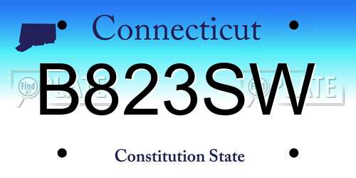 B823SW Connecticut License Plate