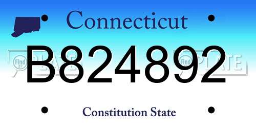 B824892 Connecticut License Plate