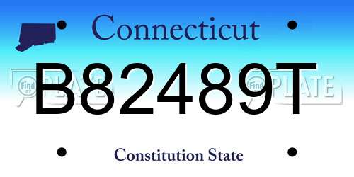 B82489T Connecticut License Plate