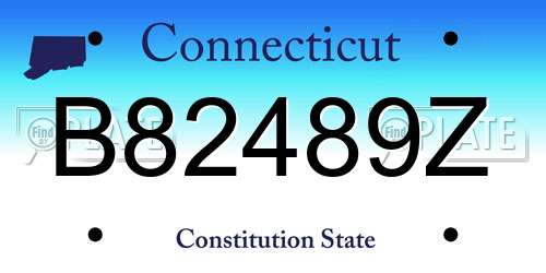 B82489Z Connecticut License Plate