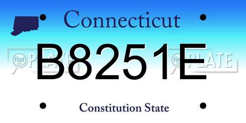 B8251E Connecticut License Plate